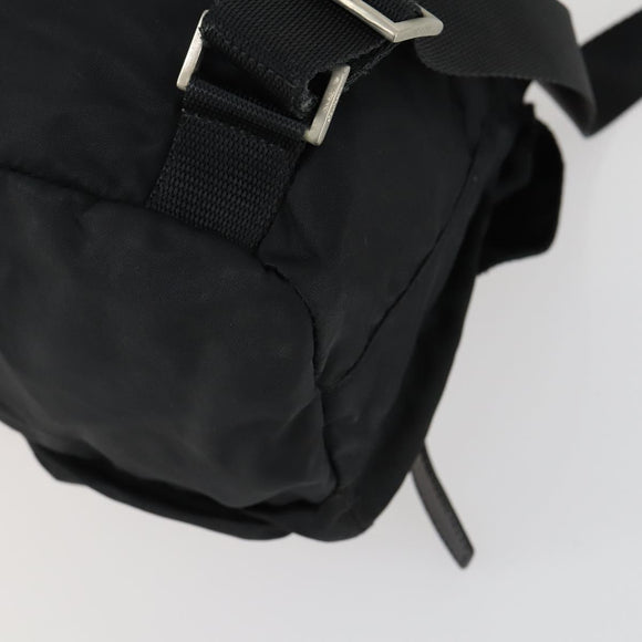PRADA Backpack Nylon Black Silver Auth 153760