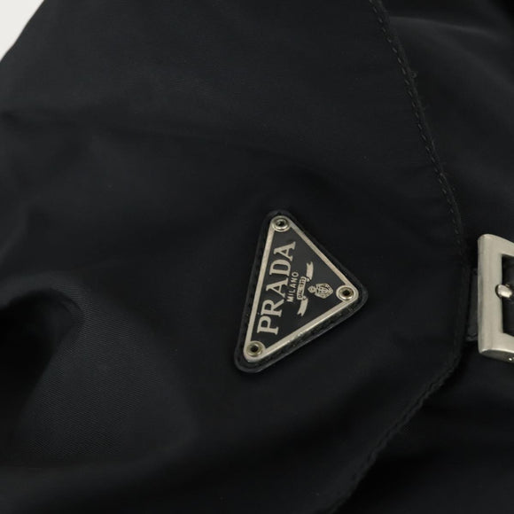 PRADA Backpack Nylon Black Silver Auth 153760