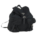 PRADA Backpack Nylon Black Silver Auth 153760-1