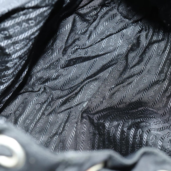 PRADA Backpack Nylon Black Silver Auth 153760