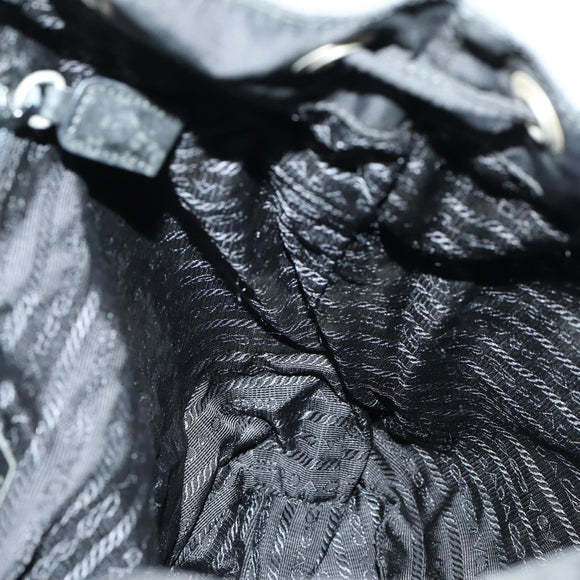 PRADA Backpack Nylon Black Silver Auth 153760