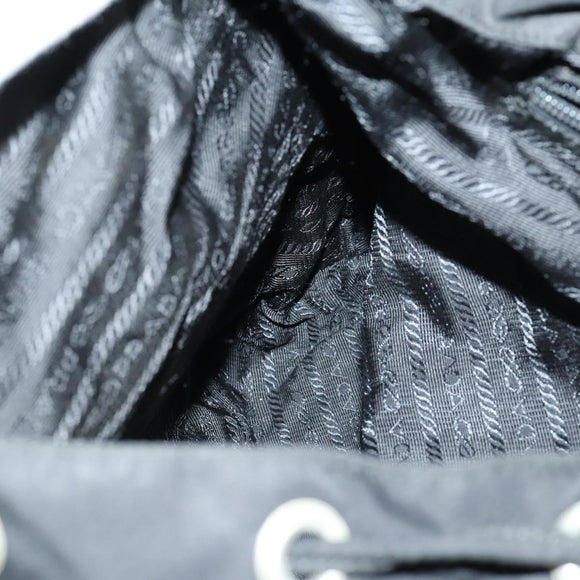 PRADA Backpack Nylon Black Silver Auth 153760