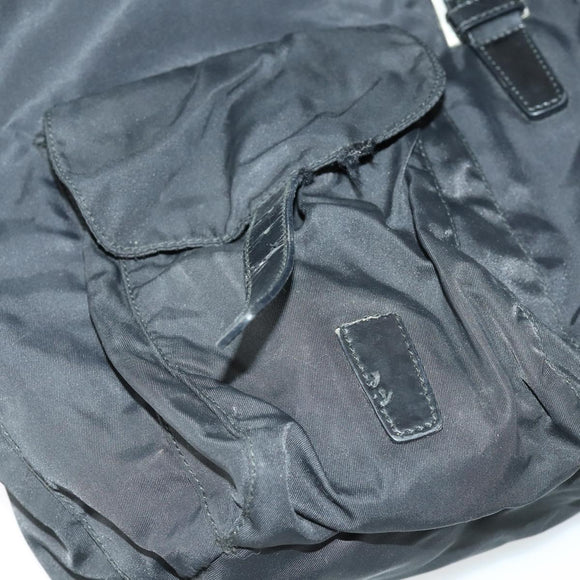 PRADA Backpack Nylon Black Silver Auth 153760