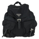 PRADA Backpack Nylon Black Silver Auth 153760-13