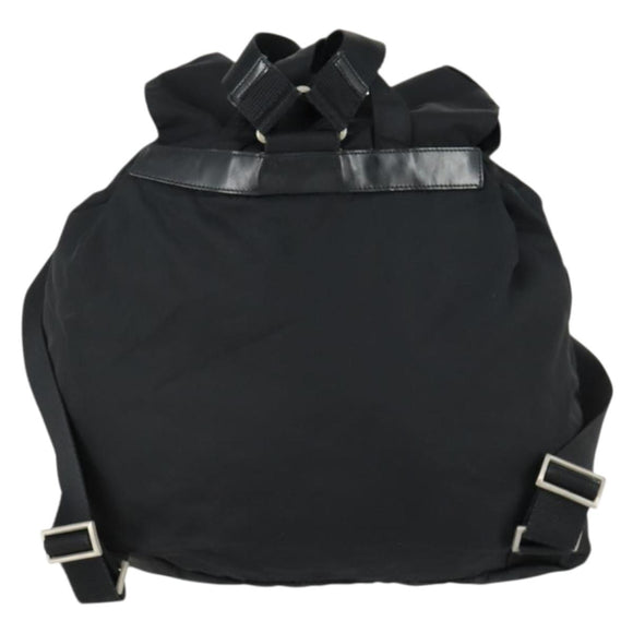 PRADA Backpack Nylon Black Silver Auth 153760