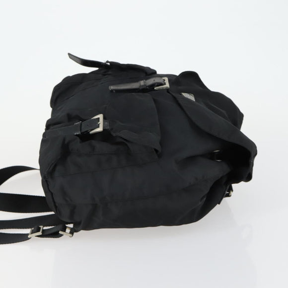 PRADA Backpack Nylon Black Silver Auth 153760