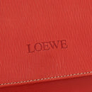 LOEWE Velazquez Hand Bag Leather 2way Red Gold Auth 153761V-19