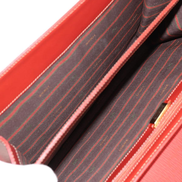 LOEWE Velazquez Hand Bag Leather 2way Red Gold Auth 153761V