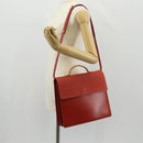 LOEWE Velazquez Hand Bag Leather 2way Red Gold Auth 153761V-26