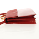 LOEWE Velazquez Hand Bag Leather 2way Red Gold Auth 153761V-3