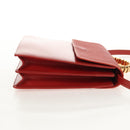 LOEWE Velazquez Hand Bag Leather 2way Red Gold Auth 153761V-4