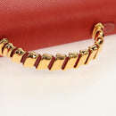 LOEWE Velazquez Hand Bag Leather 2way Red Gold Auth 153761V-7