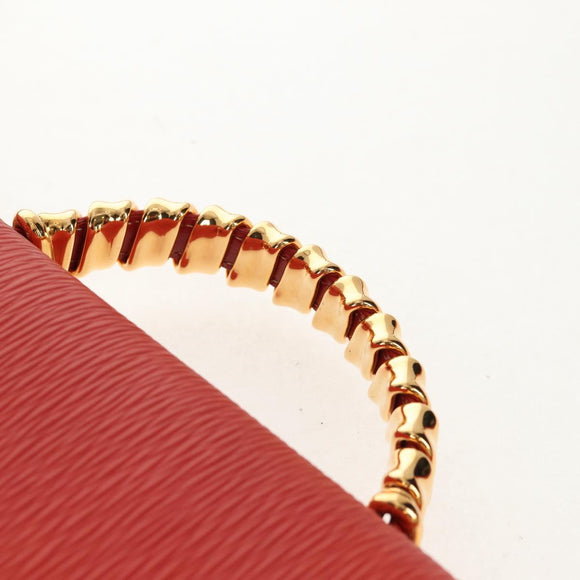 LOEWE Velazquez Hand Bag Leather 2way Red Gold Auth 153761V