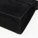 Salvatore Ferragamo Vala Hand Bag Suede 2way Black Gold Auth 153762V-10