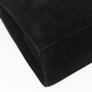 Salvatore Ferragamo Vala Hand Bag Suede 2way Black Gold Auth 153762V-13