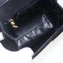 Salvatore Ferragamo Vala Hand Bag Suede 2way Black Gold Auth 153762V-16