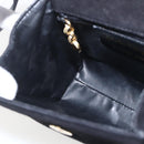 Salvatore Ferragamo Vala Hand Bag Suede 2way Black Gold Auth 153762V-18