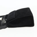 Salvatore Ferragamo Vala Hand Bag Suede 2way Black Gold Auth 153762V-4