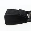 Salvatore Ferragamo Vala Hand Bag Suede 2way Black Gold Auth 153762V-5