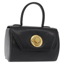 GIVENCHY Hand Bag Leather Black Gold Auth 153763-1