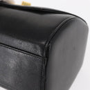GIVENCHY Hand Bag Leather Black Gold Auth 153763-11