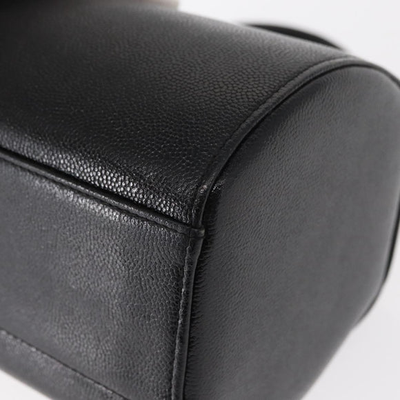 GIVENCHY Hand Bag Leather Black Gold Auth 153763