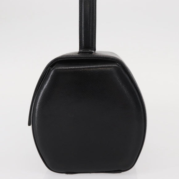 GIVENCHY Hand Bag Leather Black Gold Auth 153763