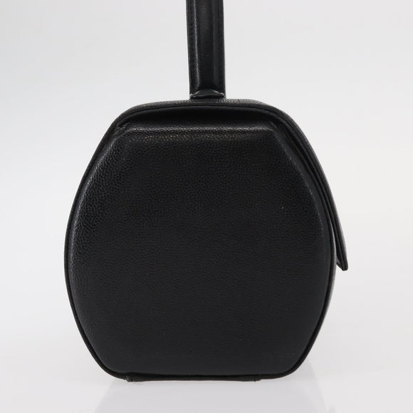 GIVENCHY Hand Bag Leather Black Gold Auth 153763