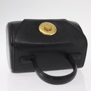 GIVENCHY Hand Bag Leather Black Gold Auth 153763-6