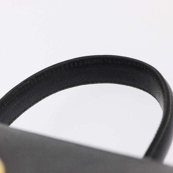 GIVENCHY Hand Bag Leather Black Gold Auth 153763