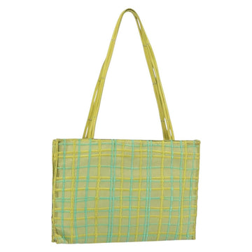 BOTTEGA VENETA Hand Bag Nylon Green Silver Auth 153765