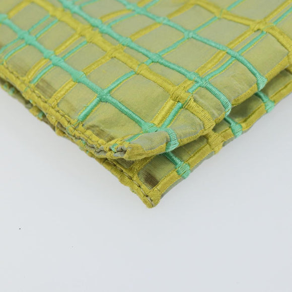 BOTTEGA VENETA Hand Bag Nylon Green Silver Auth 153765