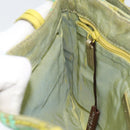 BOTTEGA VENETA Hand Bag Nylon Green Silver Auth 153765-20