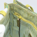 BOTTEGA VENETA Handtasche Nylon Grün Silber Auth 153765-21