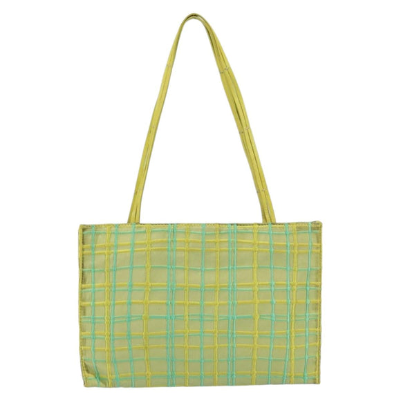 BOTTEGA VENETA Hand Bag Nylon Green Silver Auth 153765