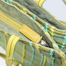 BOTTEGA VENETA Hand Bag Nylon Green Silver Auth 153765-23