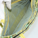 BOTTEGA VENETA Hand Bag Nylon Green Silver Auth 153765-24