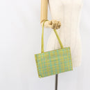 BOTTEGA VENETA Hand Bag Nylon Green Silver Auth 153765-25