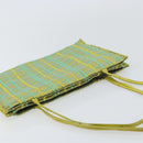 BOTTEGA VENETA Hand Bag Nylon Green Silver Auth 153765-6