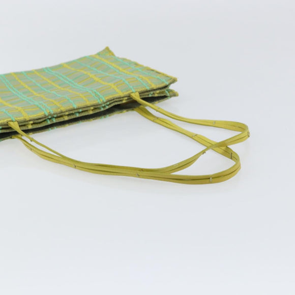 BOTTEGA VENETA Hand Bag Nylon Green Silver Auth 153765