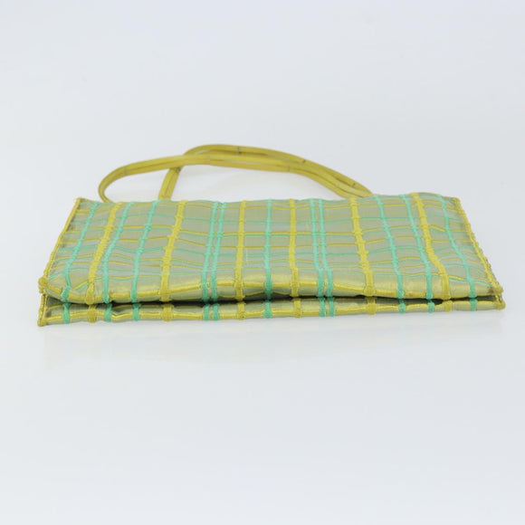 BOTTEGA VENETA Hand Bag Nylon Green Silver Auth 153765