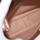 GUCCI Web Sherry Line Umhängetasche Leder Old GUCCI Gold Braun Auth 153770-11
