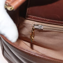 GUCCI Web Sherry Line Umhängetasche Leder Old GUCCI Gold Braun Auth 153770-22