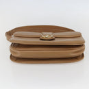 GUCCI Shoulder Bag Leather Old GUCCI Beige Gold Auth 153772-10