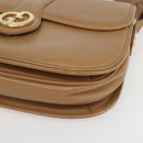 GUCCI Shoulder Bag Leather Old GUCCI Beige Gold Auth 153772-11