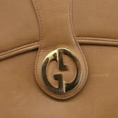 GUCCI Shoulder Bag Leather Old GUCCI Beige Gold Auth 153772-15