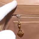 GUCCI Shoulder Bag Leather Old GUCCI Beige Gold Auth 153772-16