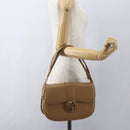 GUCCI Shoulder Bag Leather Old GUCCI Beige Gold Auth 153772-27