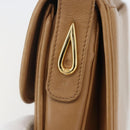 GUCCI Shoulder Bag Leather Old GUCCI Beige Gold Auth 153772-6