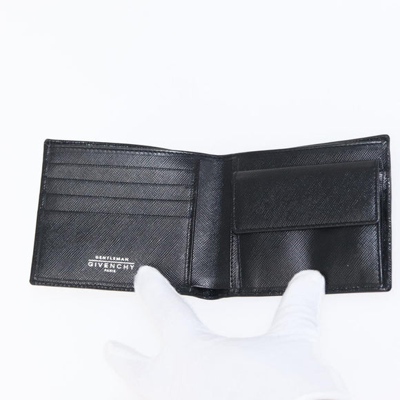 GIVENCHY Wallet Leather Black Auth 153773V
